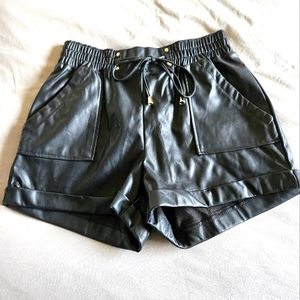 Pleather High Waisted Shorts